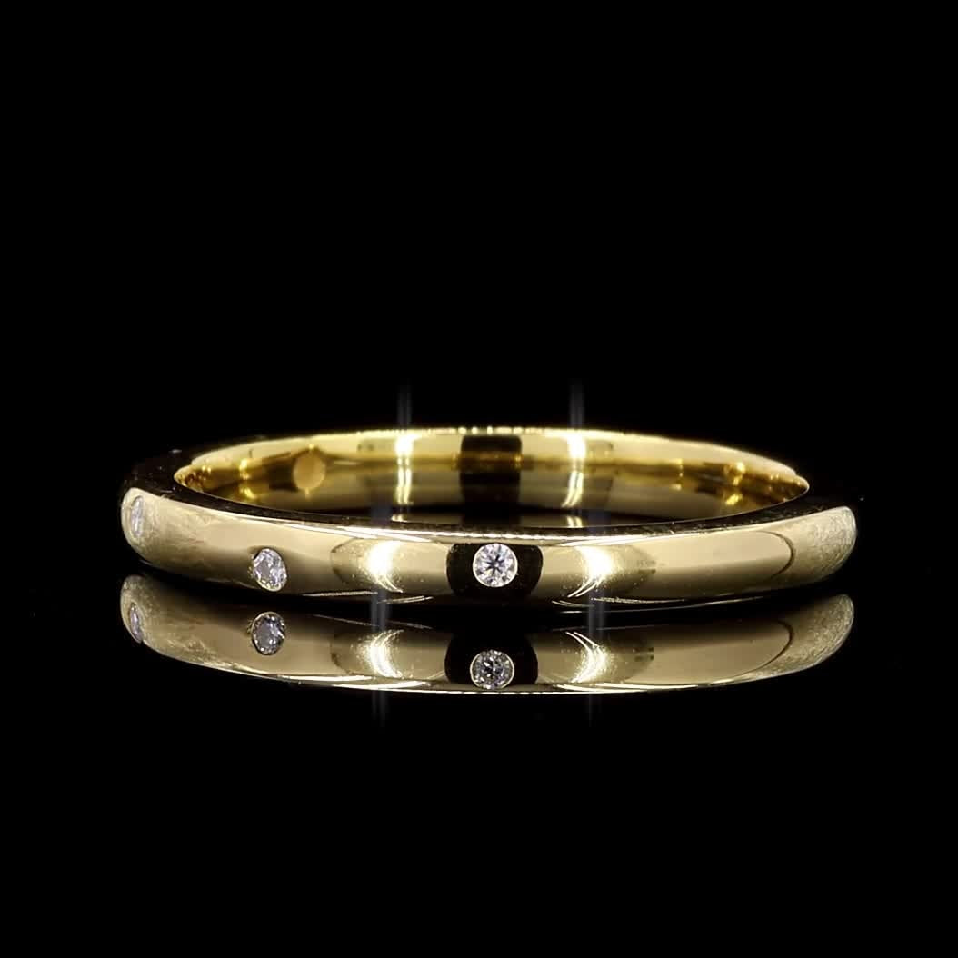 White Diamond Ring Band, 14k Gold Natural Raw Diamond Dainty Ring, Unique Handmade Vintage Gold Jewelry, Eternity Cluster Ring, Gift for Her