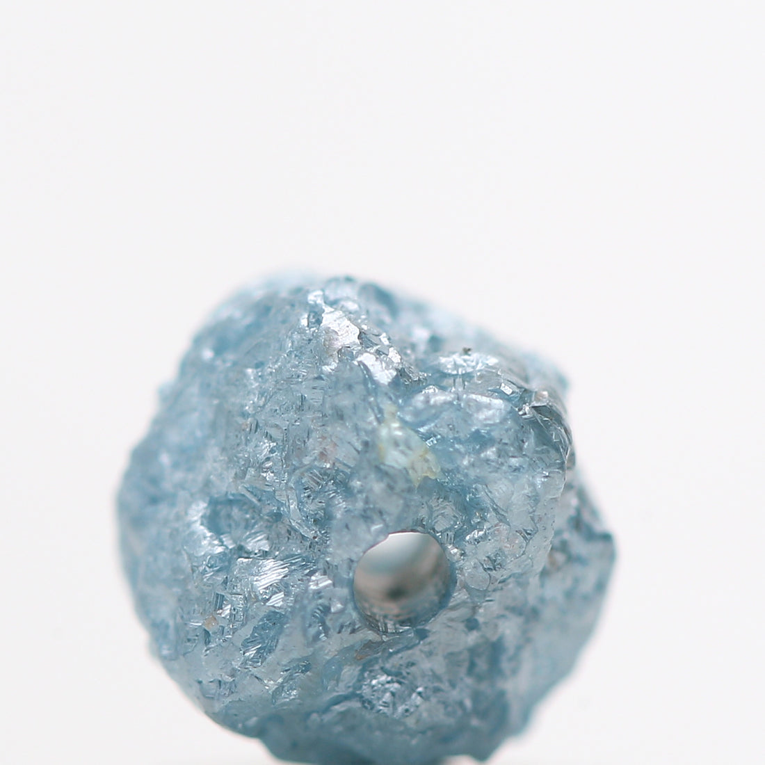 Fancy Blue Color Rough Diamond Beads with 1 MM Drilled Hole, Natural Loose Diamond, Blue Diamond, 0.93 Carat