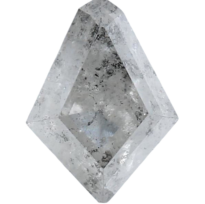 1.35 Carat Salt and Pepper Diamond, Natural Gray Color Kite Loose Diamond for Engagement Ring