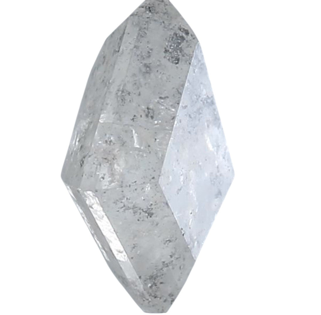 1.35 Carat Salt and Pepper Diamond, Natural Gray Color Kite Loose Diamond for Engagement Ring