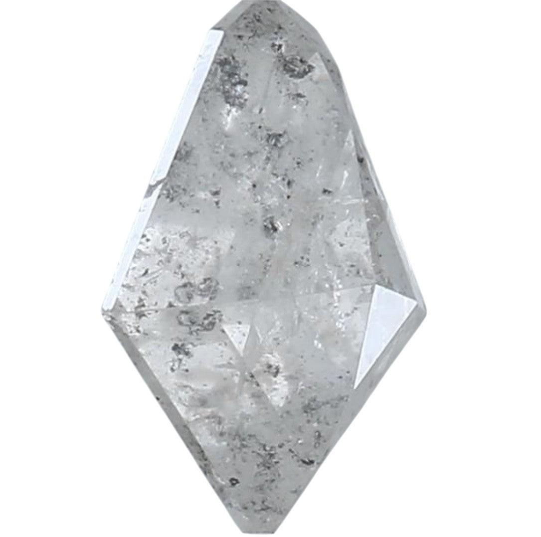 1.35 Carat Salt and Pepper Diamond, Natural Gray Color Kite Loose Diamond for Engagement Ring