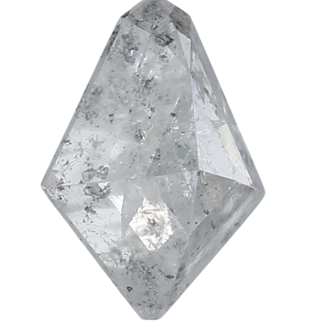 1.35 Carat Salt and Pepper Diamond, Natural Gray Color Kite Loose Diamond for Engagement Ring