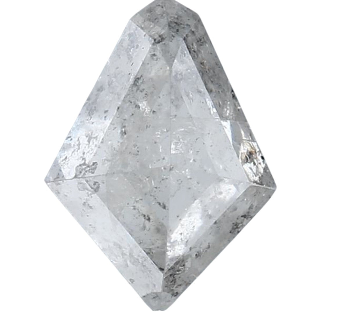 1.35 Carat Salt and Pepper Diamond, Natural Gray Color Kite Loose Diamond for Engagement Ring