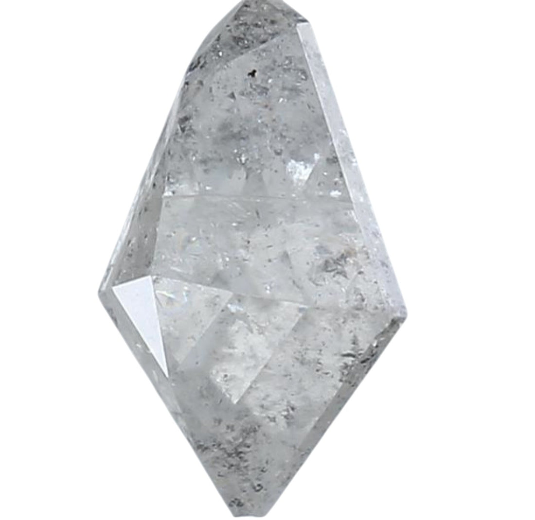 1.35 Carat Salt and Pepper Diamond, Natural Gray Color Kite Loose Diamond for Engagement Ring