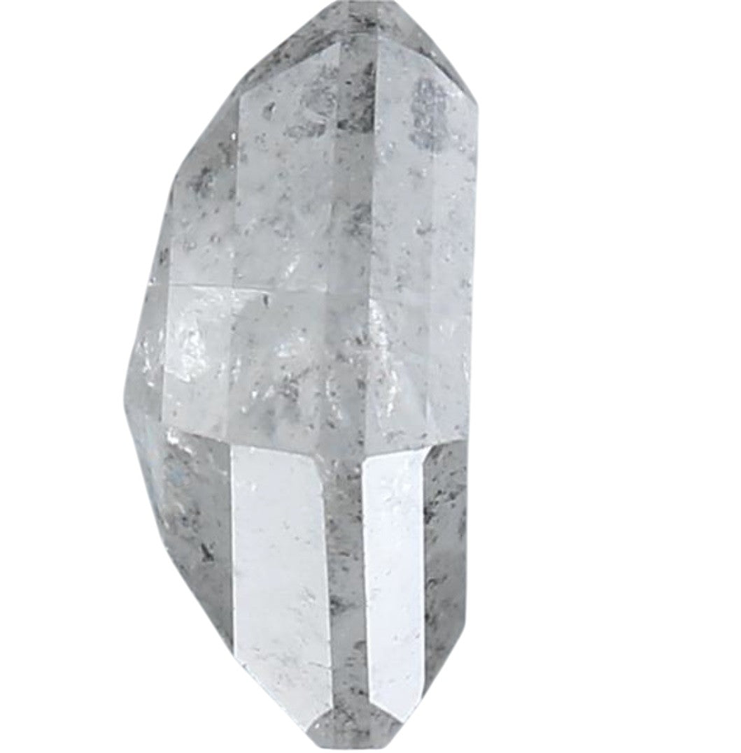 1.35 Carat Salt and Pepper Diamond, Natural Gray Color Kite Loose Diamond for Engagement Ring