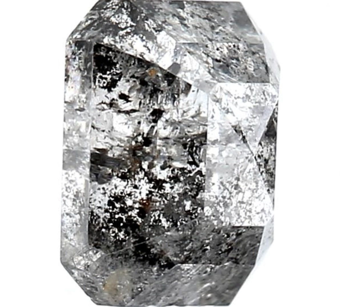 1.62 Carat Salt and Pepper Diamond, Natural Gray Color Emerald Loose Diamond for Engagement Ring