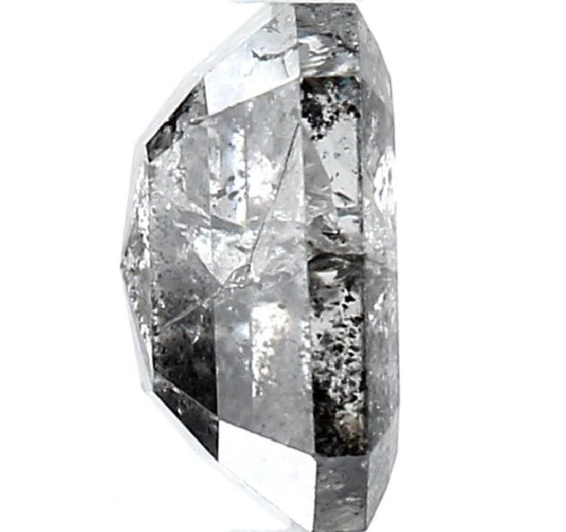 1.62 Carat Salt and Pepper Diamond, Natural Gray Color Emerald Loose Diamond for Engagement Ring