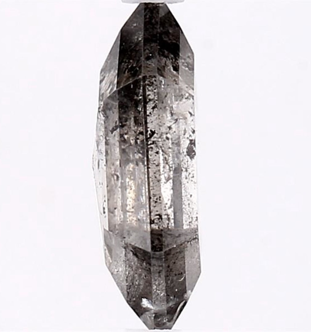 1.92 Carat Salt and Pepper Diamond, Natural Gray Color Hexagon Loose Diamond for Engagement Ring