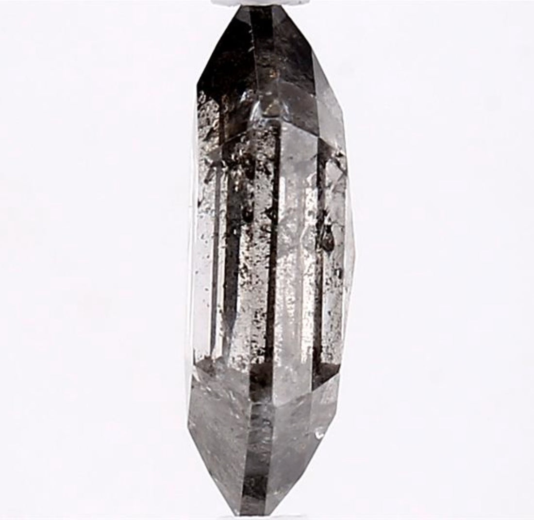 1.92 Carat Salt and Pepper Diamond, Natural Gray Color Hexagon Loose Diamond for Engagement Ring