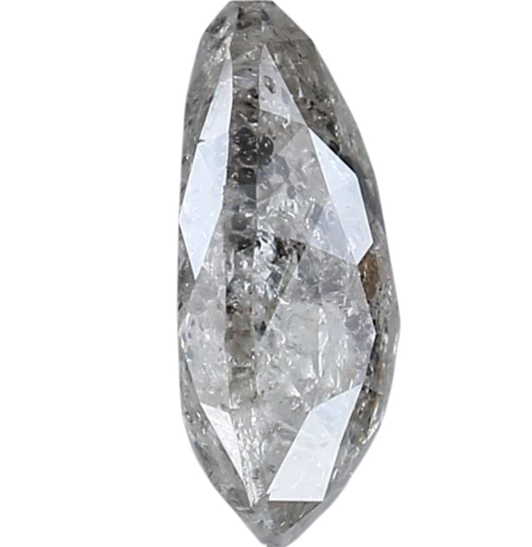 1.73 Carat Salt and Pepper Diamond, Natural Gray Color Pear Loose Diamond for Engagement Ring