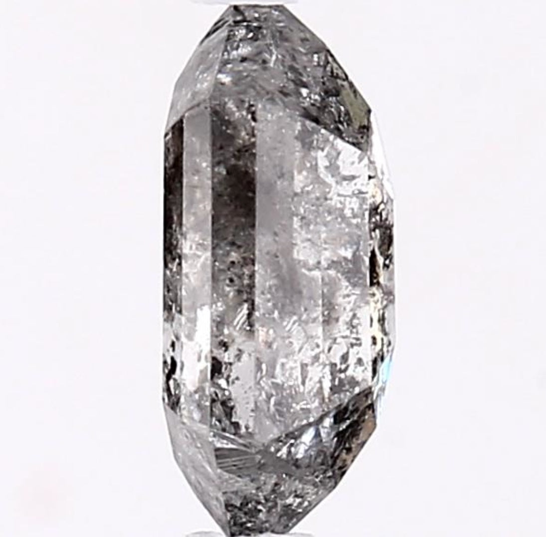 1.53 Carat Salt and Pepper Diamond, Natural Gray Color Hexagon Loose Diamond for Engagement Ring