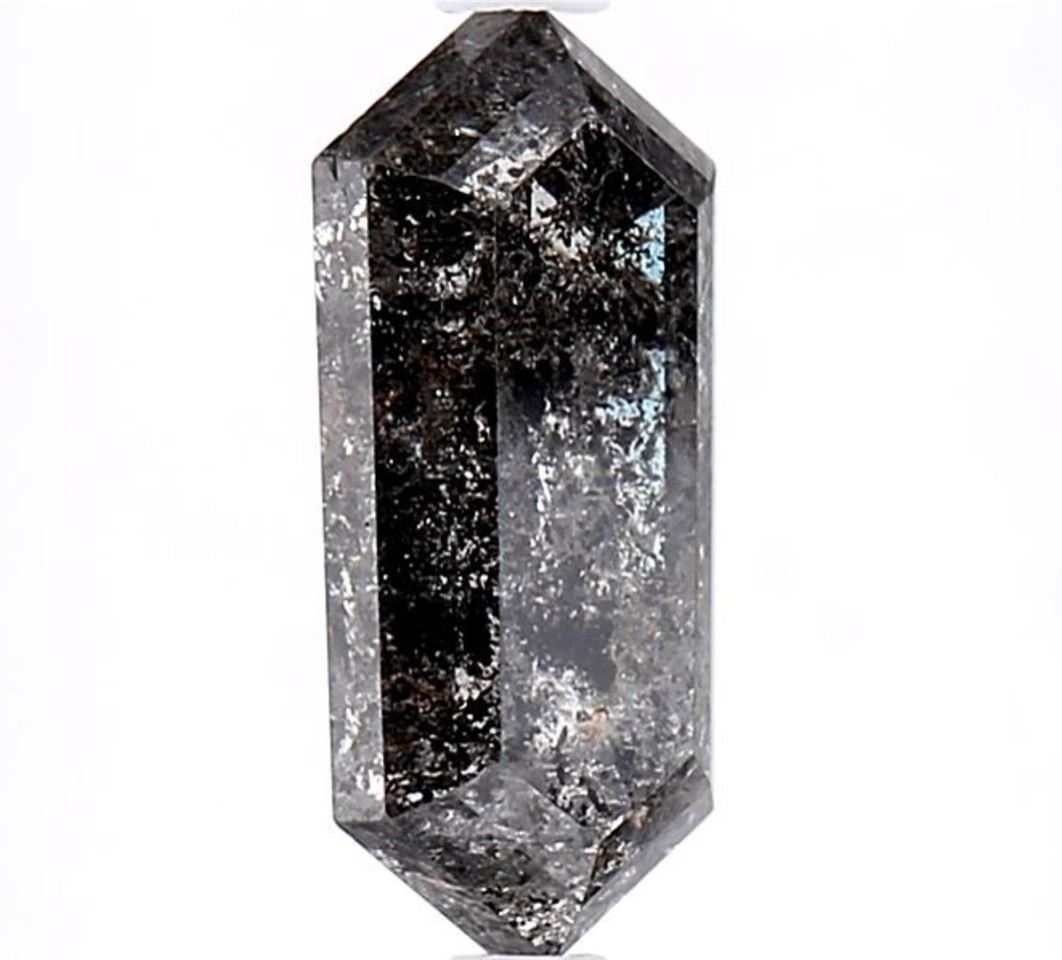 2.55 Carat Salt and Pepper Diamond, Natural Gray Color Hexagon Loose Diamond for Engagement Ring