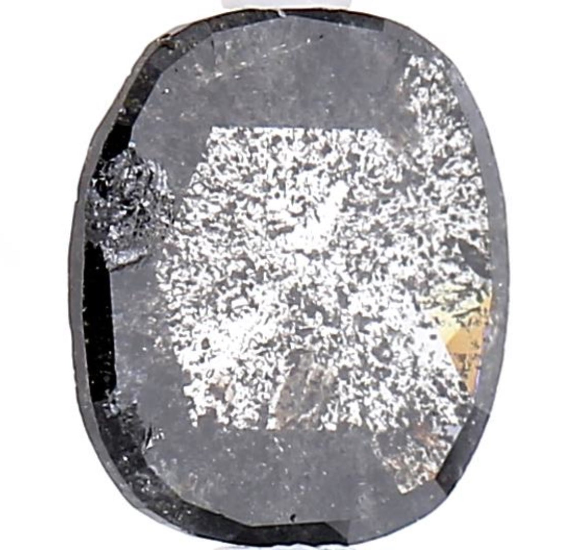 1.05 Carat Salt and Pepper Diamond, Natural Gray Color Oval Loose Diamond for Engagement Ring