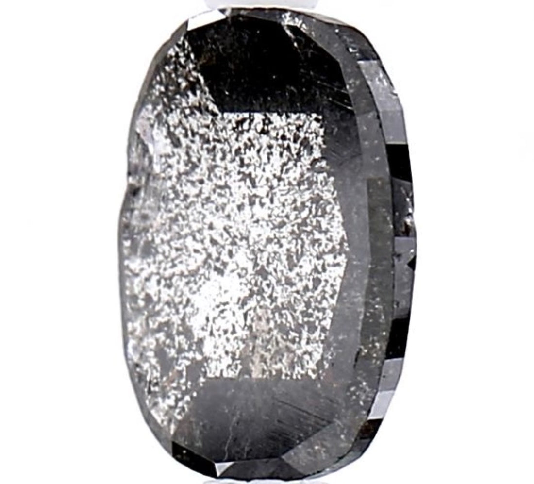 1.05 Carat Salt and Pepper Diamond, Natural Gray Color Oval Loose Diamond for Engagement Ring