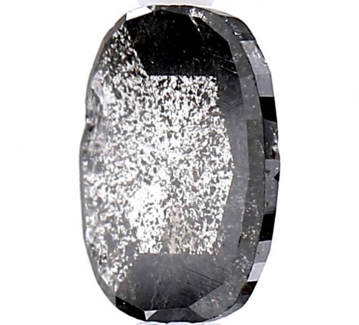 1.05 Carat Salt and Pepper Diamond, Natural Gray Color Oval Loose Diamond for Engagement Ring
