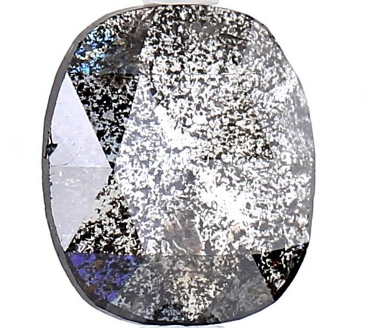1.05 Carat Salt and Pepper Diamond, Natural Gray Color Oval Loose Diamond for Engagement Ring