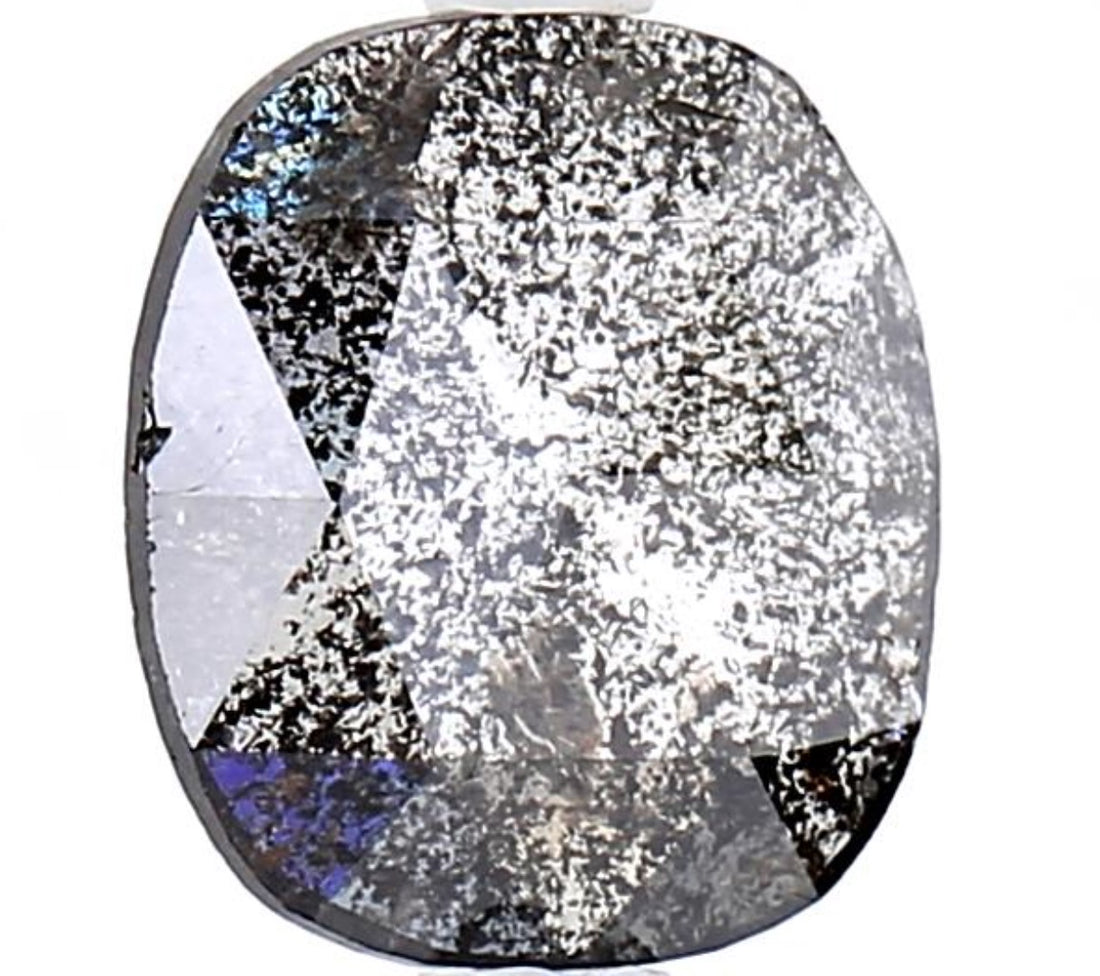 1.05 Carat Salt and Pepper Diamond, Natural Gray Color Oval Loose Diamond for Engagement Ring