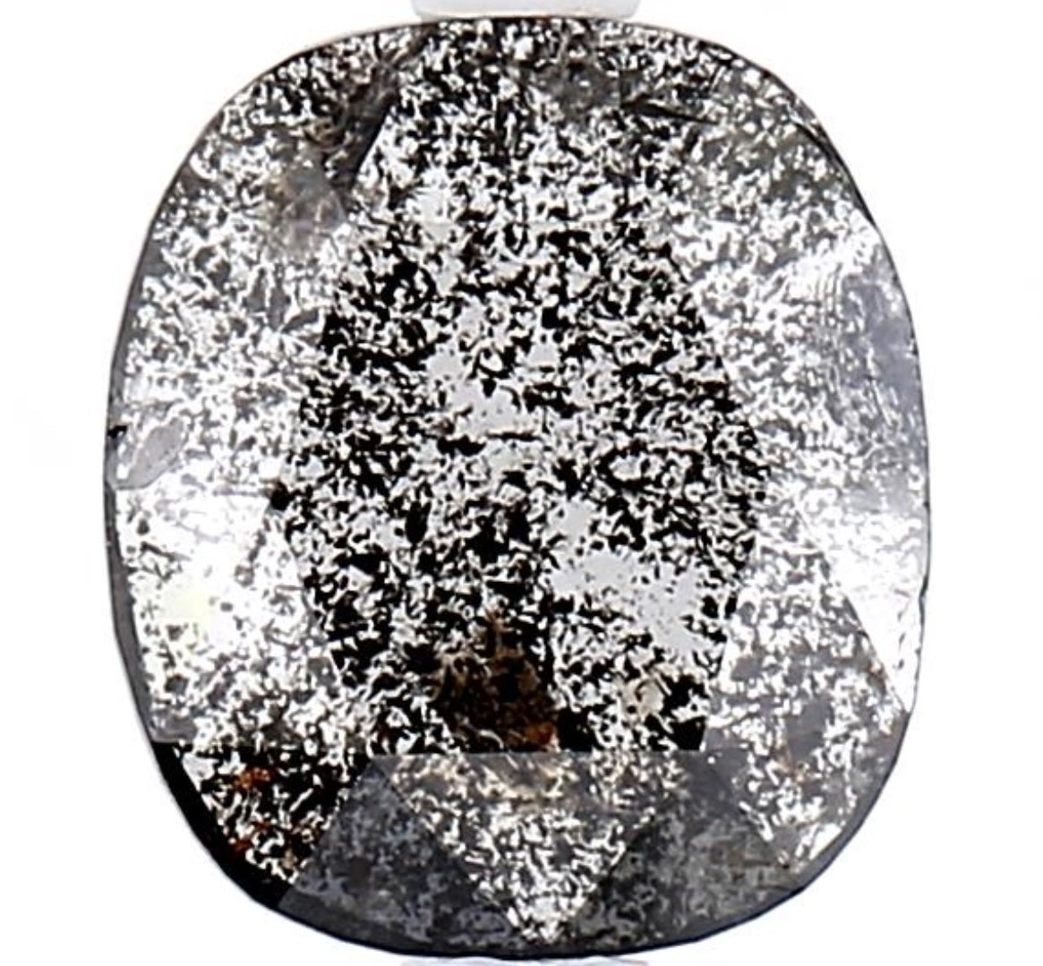 1.05 Carat Salt and Pepper Diamond, Natural Gray Color Oval Loose Diamond for Engagement Ring