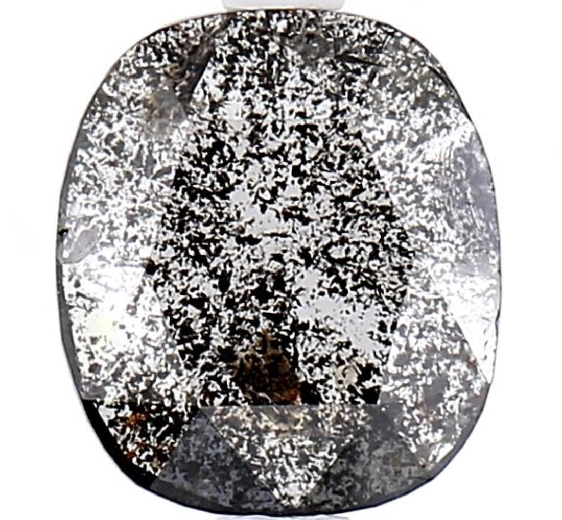 1.05 Carat Salt and Pepper Diamond, Natural Gray Color Oval Loose Diamond for Engagement Ring