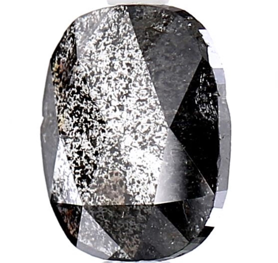 1.05 Carat Salt and Pepper Diamond, Natural Gray Color Oval Loose Diamond for Engagement Ring
