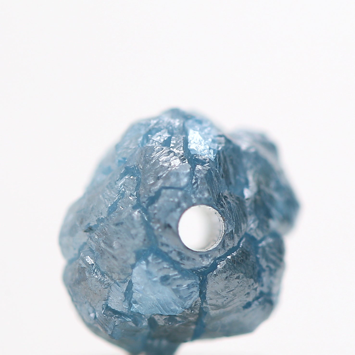 1.14 Carat Rare Natural  Blue Color Rough Diamond Beads with 1 MM Drilled Hole