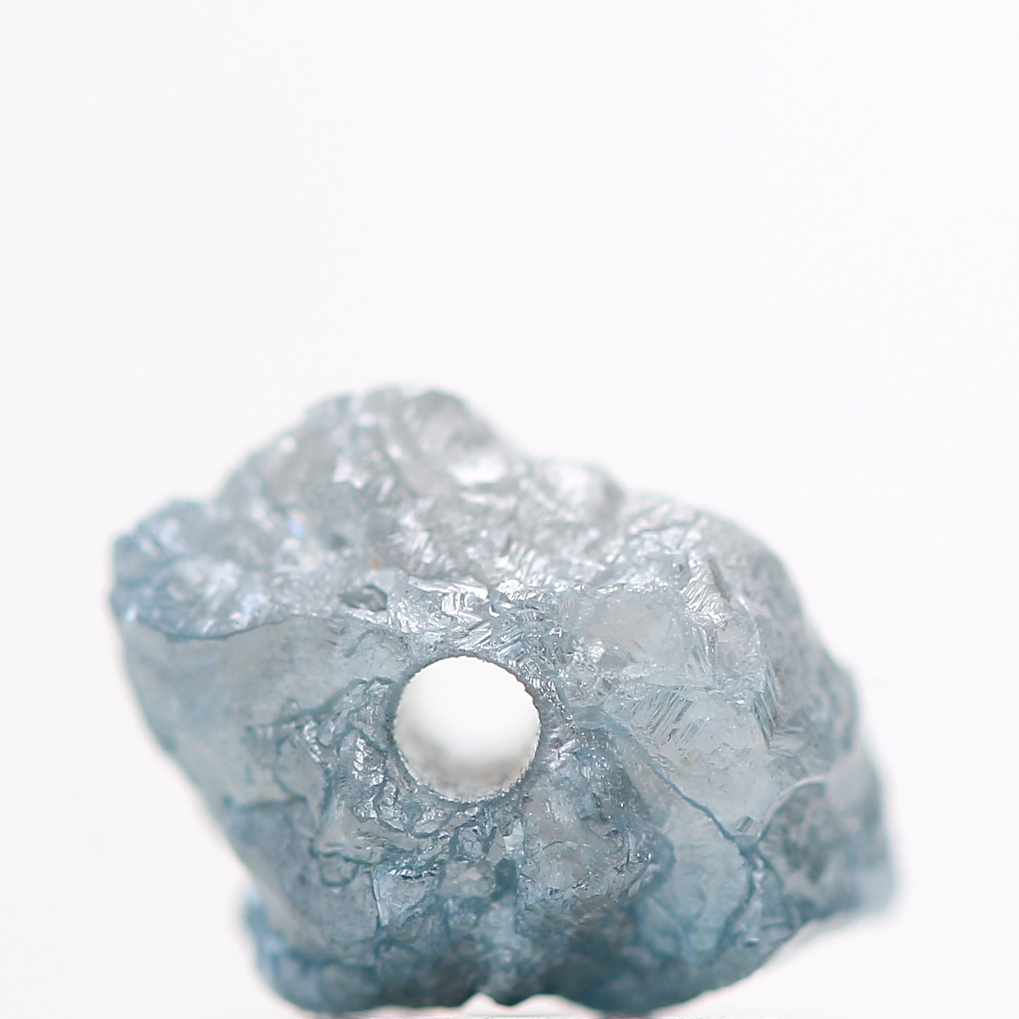 0.97 TCW Unique Natural Blue Color Rough Diamond Beads with 1 MM Drilled Hole