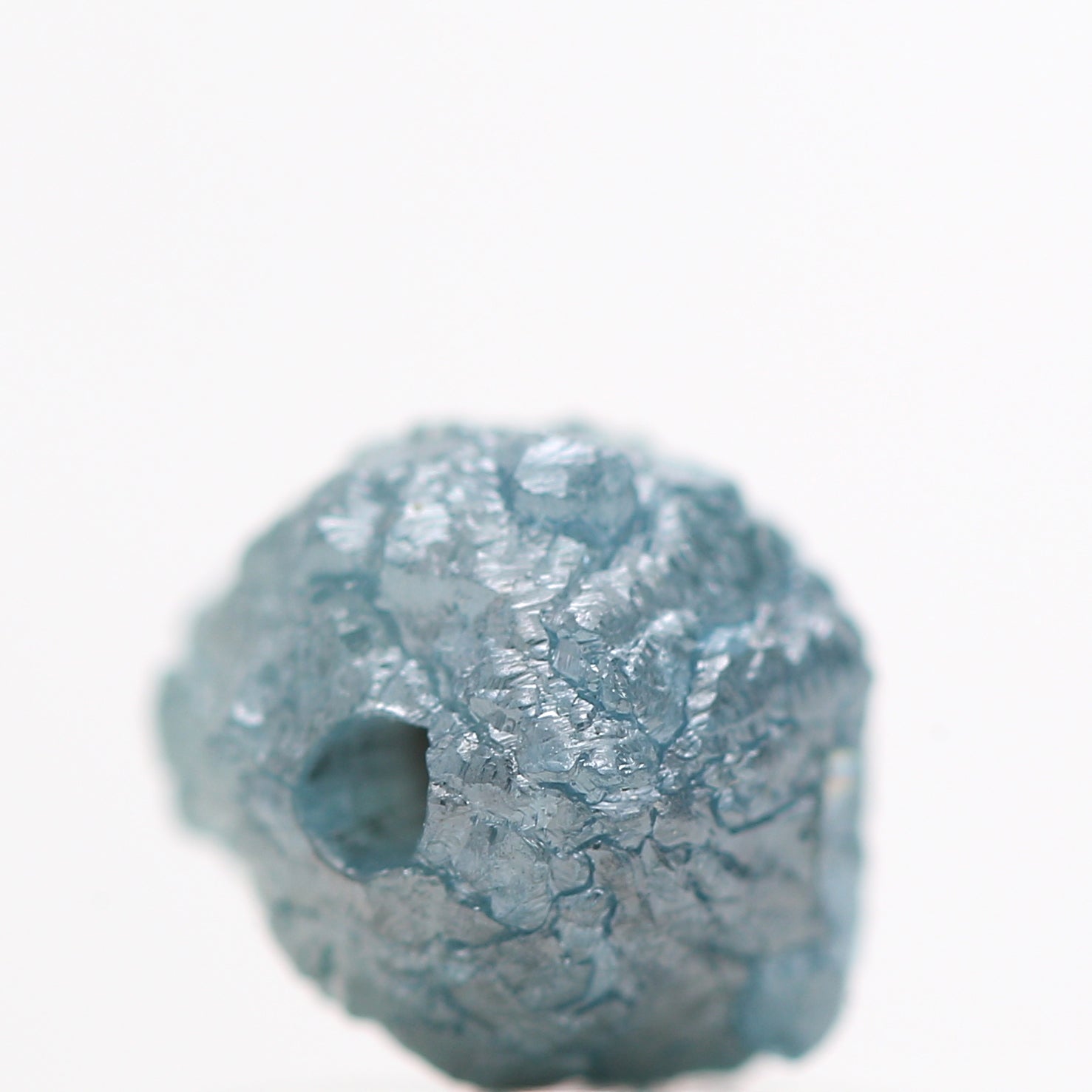 1.08 TCW Fancy Blue Color Rough Diamond Beads with 1 MM Drilled Hole