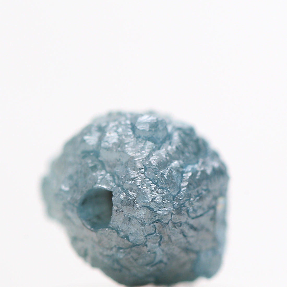 1.08 TCW Fancy Blue Color Rough Diamond Beads with 1 MM Drilled Hole