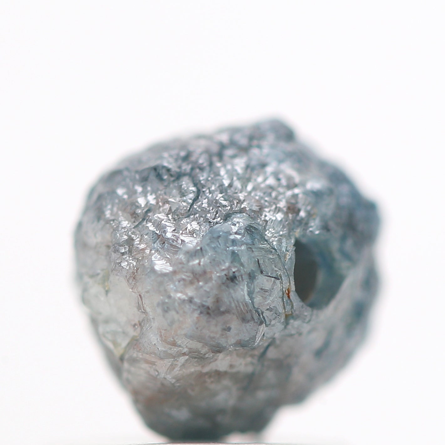 1.36 Carat Rare Fancy Blue Color Rough Loose Diamond Beads with 1 MM Drilled Hole