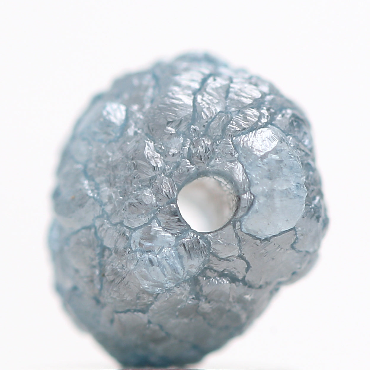 1.14 Carat Rare Natural Blue Color Rough Diamond Beads with 1 MM Drilled Hole for Jewelry