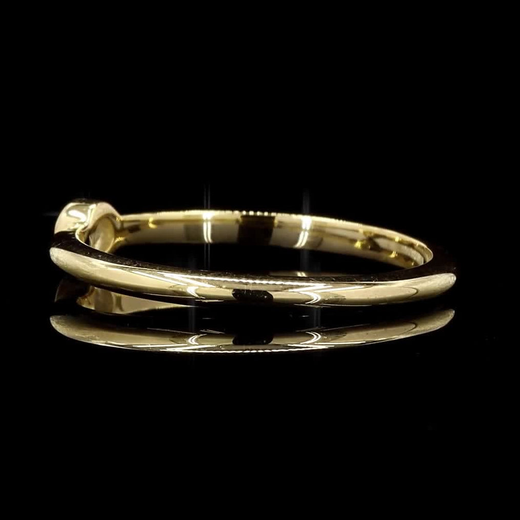 White Diamond Band, Natural Round Diamond 14k Gold Bezel Engagement Ring, Gift for Her