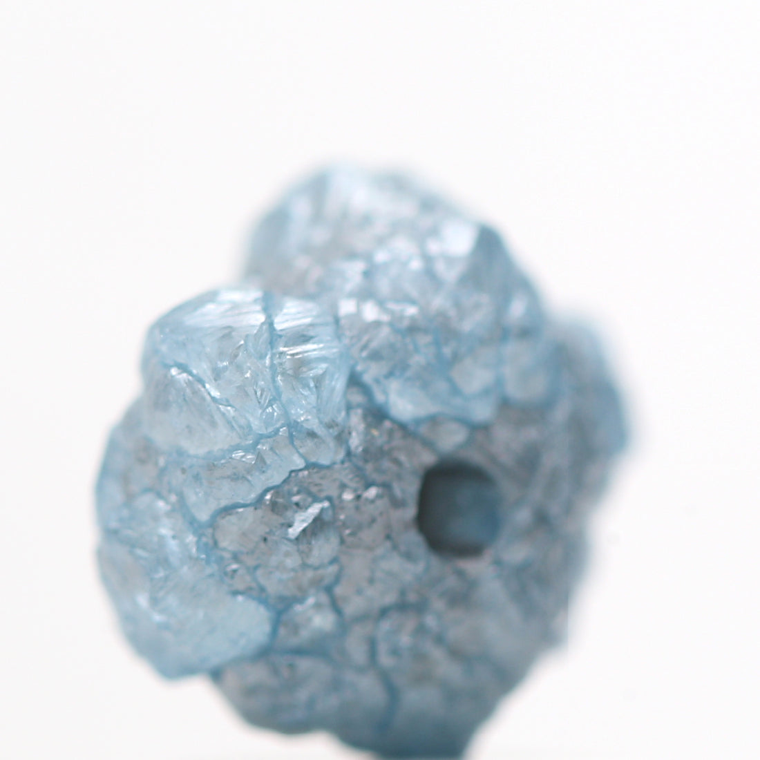 1.39 Carat Fancy Blue Color Rough Diamond Beads with 1 MM Drilled Hole, Natural Loose Diamonds