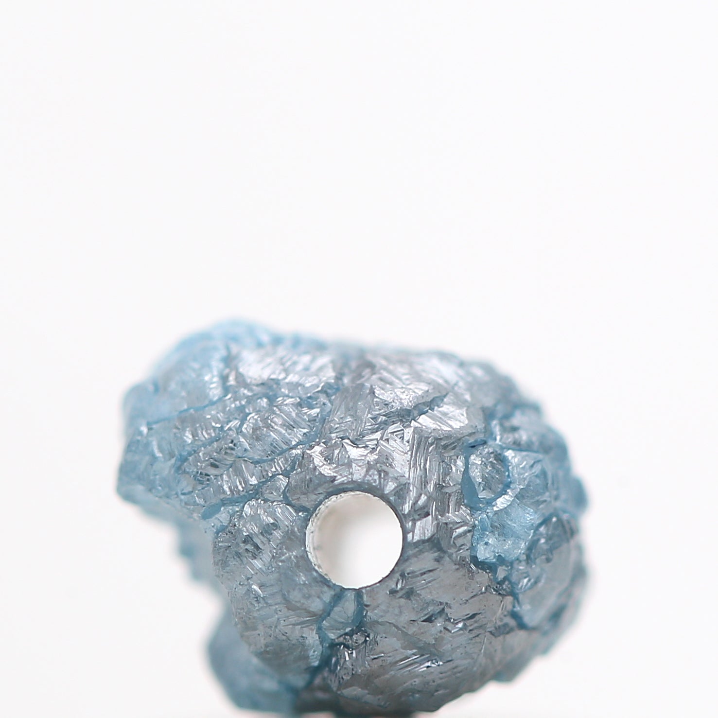 0.86 Ct Conflict Free Natural Blue Rough Loose Diamond Wt Drilled Hole