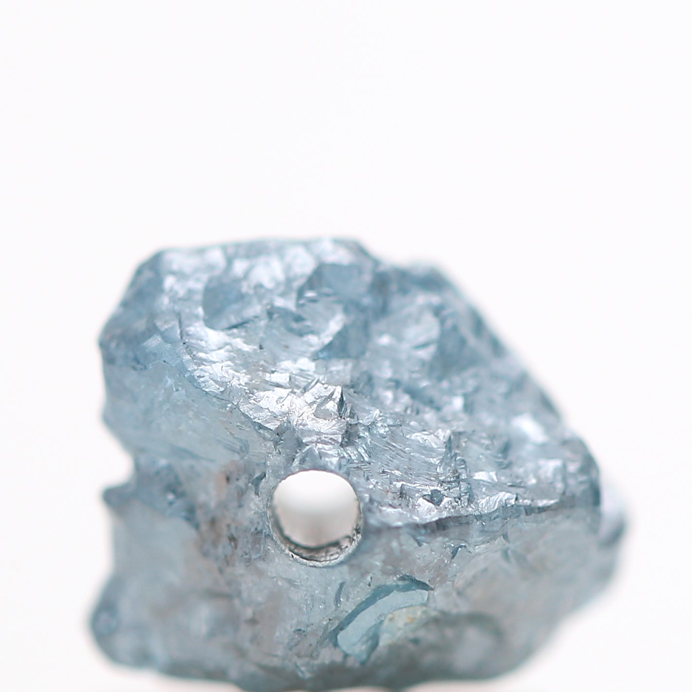 0.95 ct natural blue raw rough loose diamond beads wt 1 mm drilled hole for jewelry