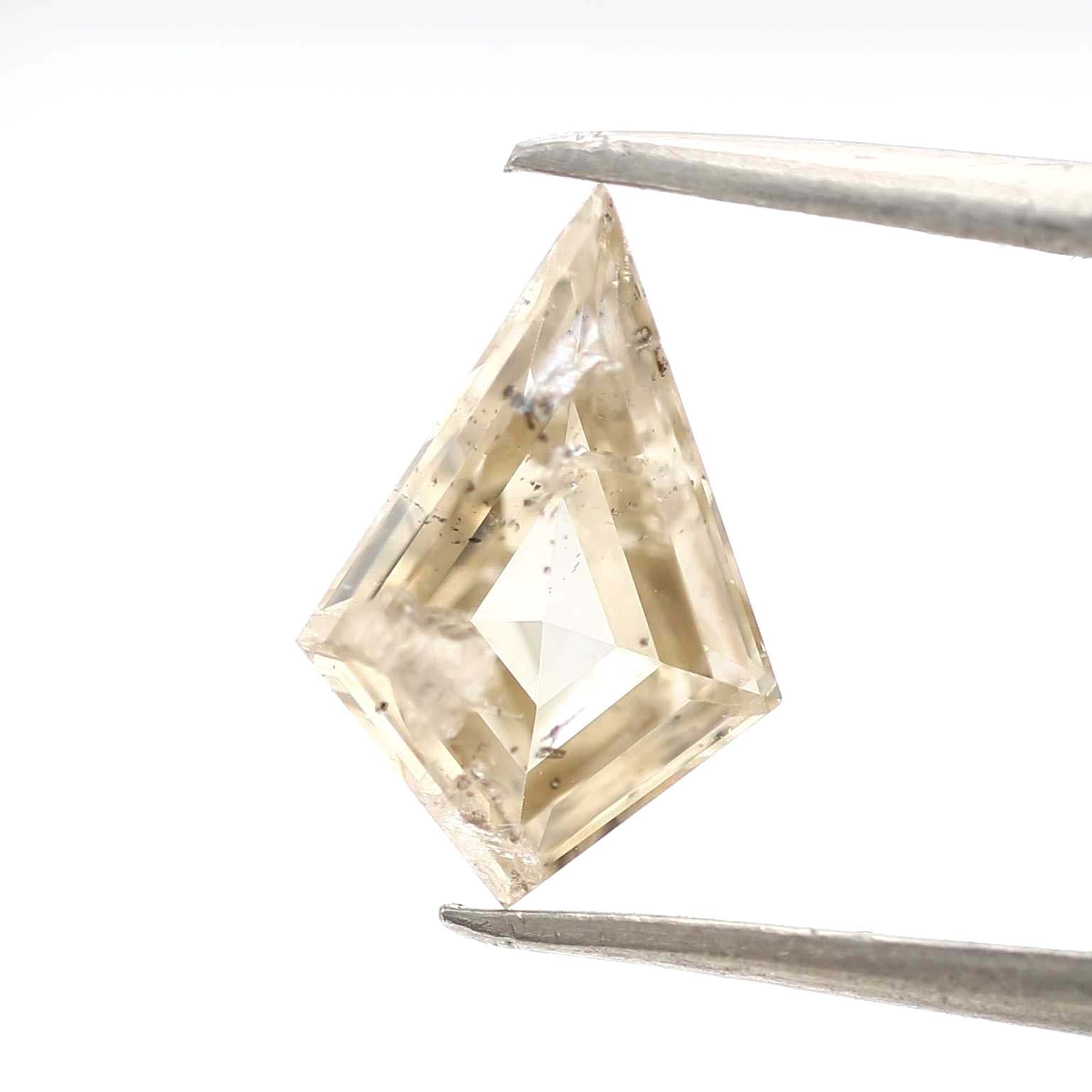 Salt and Pepper Diamond, 1.47 Ct Natural Brown Color Kite Cut Loose Diamond for Jewelry