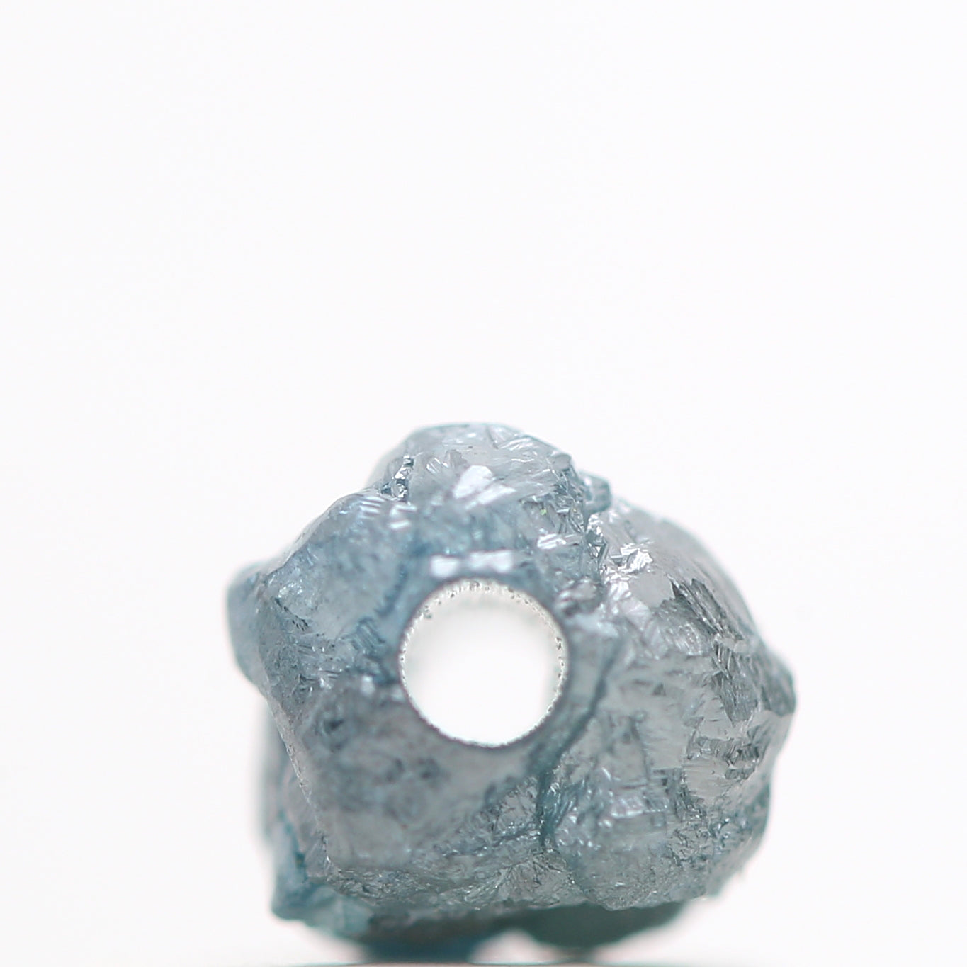 0.80 Cts Wholesale Fancy Blue Color Rough Diamond Beads wt 1 MM Drilled Hole, Natural Loose Diamond