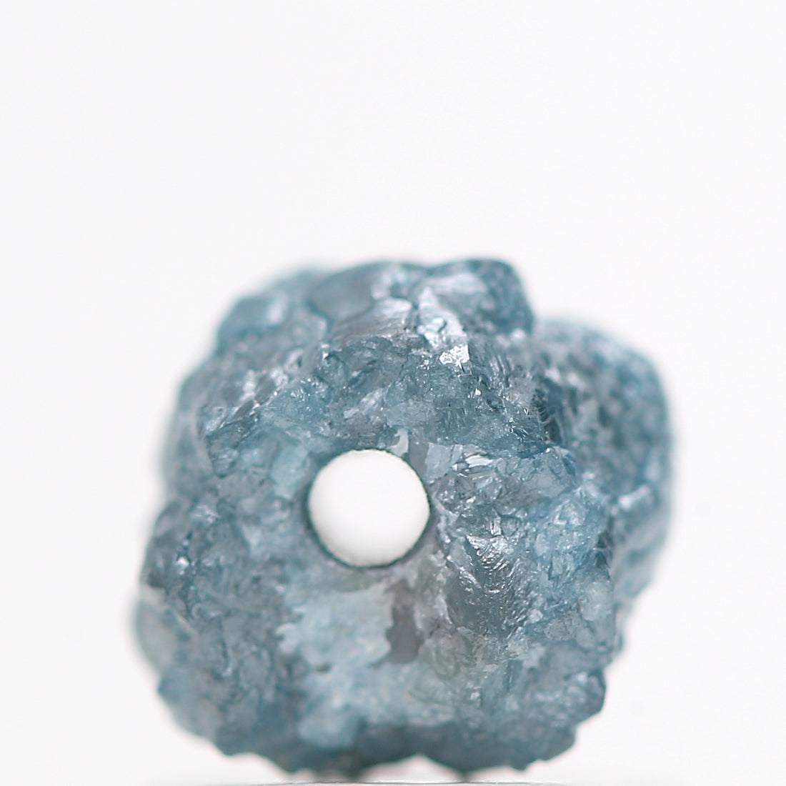 1.02 Carat Fancy Blue Color Rough Loose Diamond Beads with 1 MM Drilled Hole for Necklace
