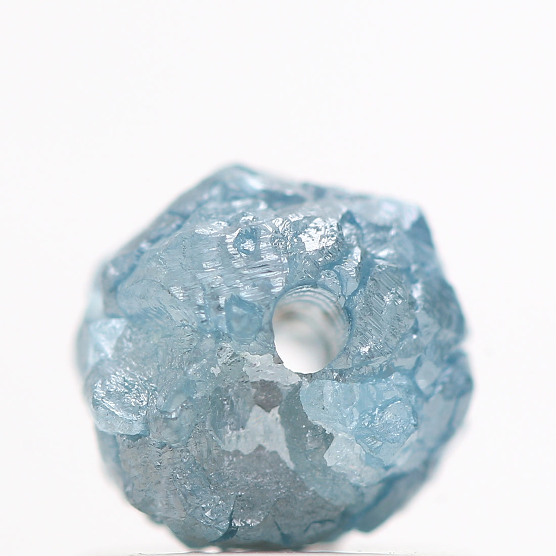 1.01 Cts Natural Blue Diamond, Fancy Blue Color Rough Diamond Beads with 1 MM Drilled Hole