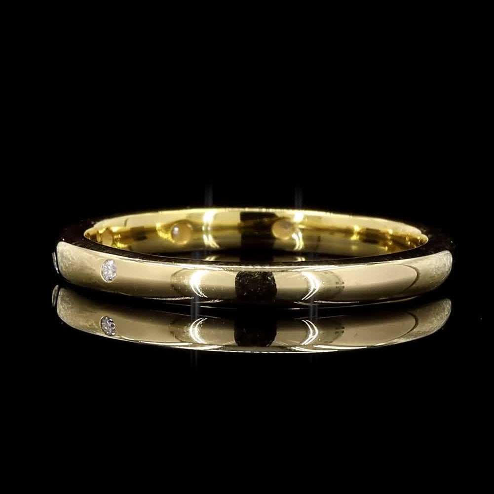 White Diamond Ring Band, 14k Gold Natural Raw Diamond Dainty Ring, Unique Handmade Vintage Gold Jewelry, Eternity Cluster Ring, Gift for Her