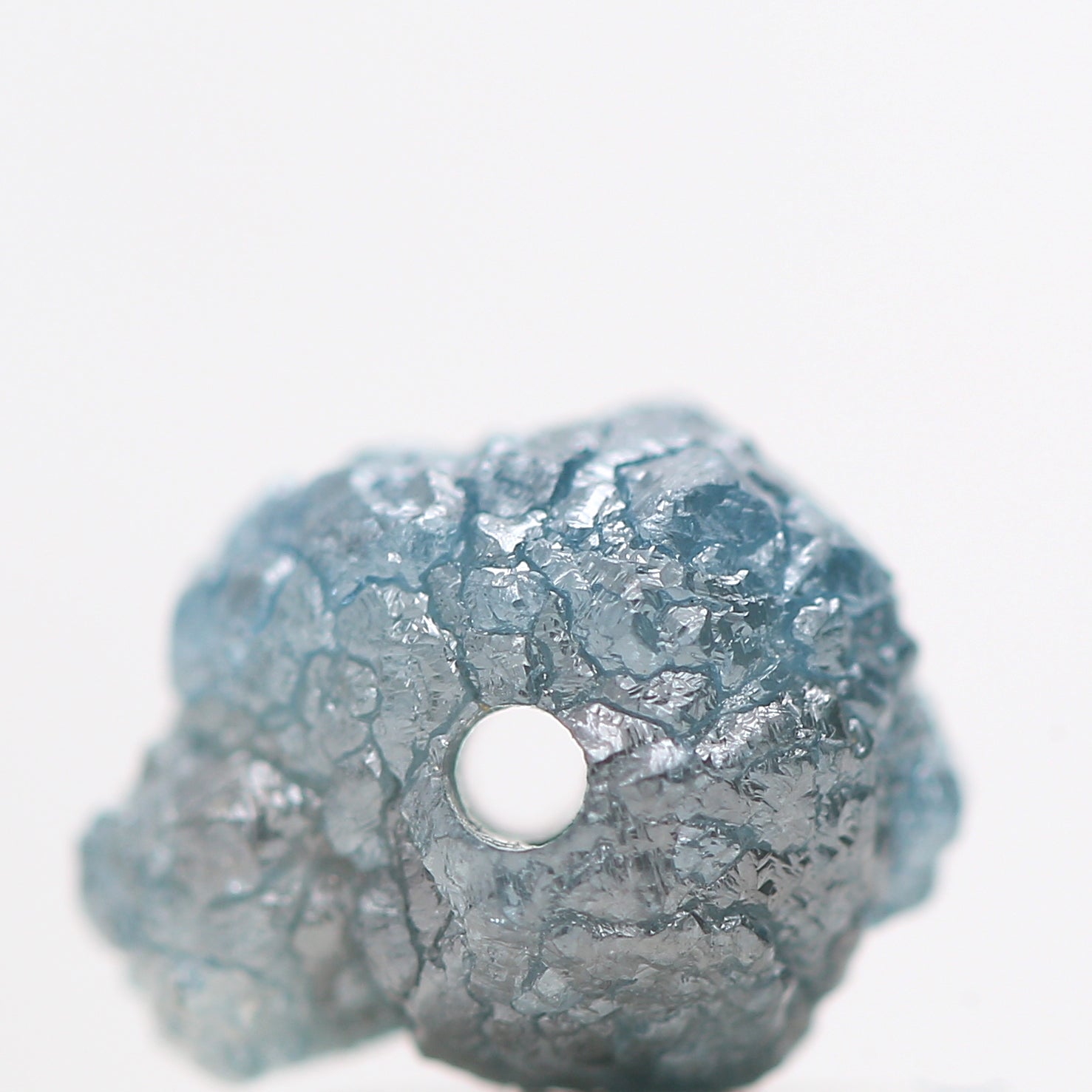 Blue Diamond , 1.18 Carat Fancy Blue Color Rough Loose Diamond Beads wt 1 MM Drilled Hole