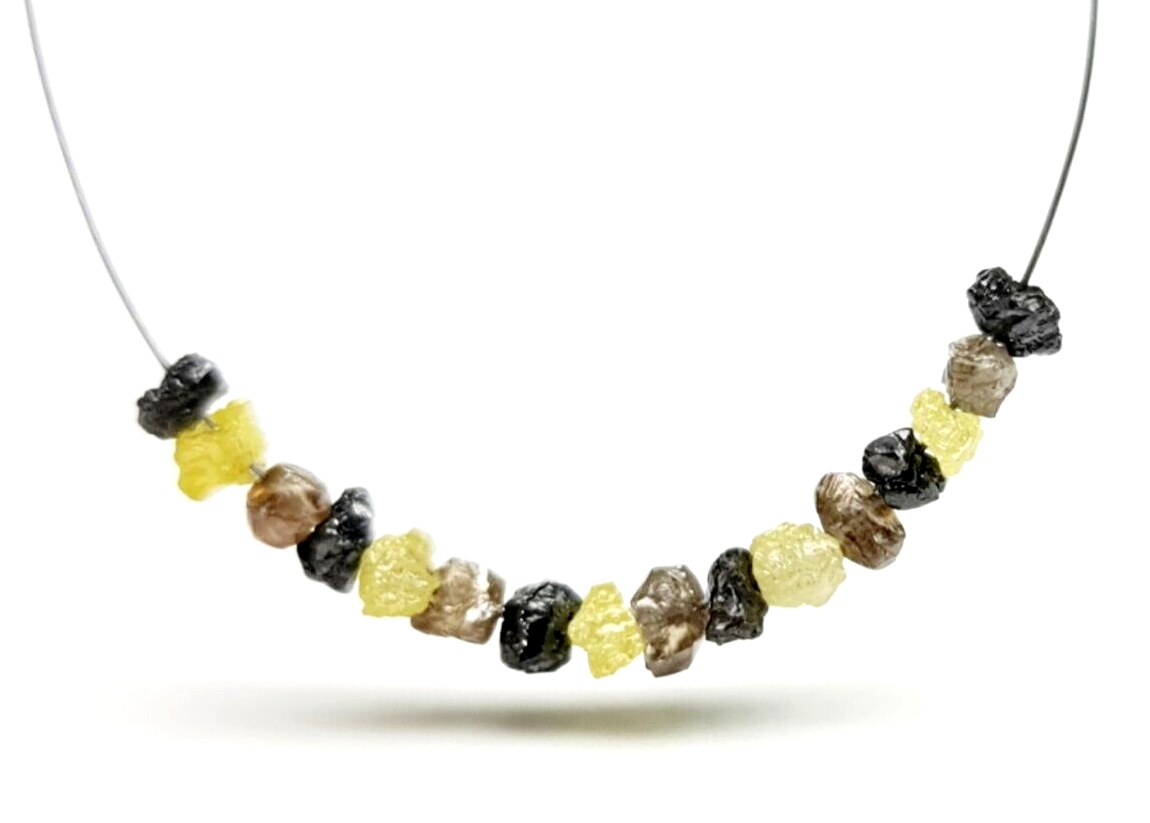 2.00 Ct Lot 1.50-2.50 MM Natural Brown Yellow Black Color Raw Rough Loose Diamond Beads with Drilled Hole