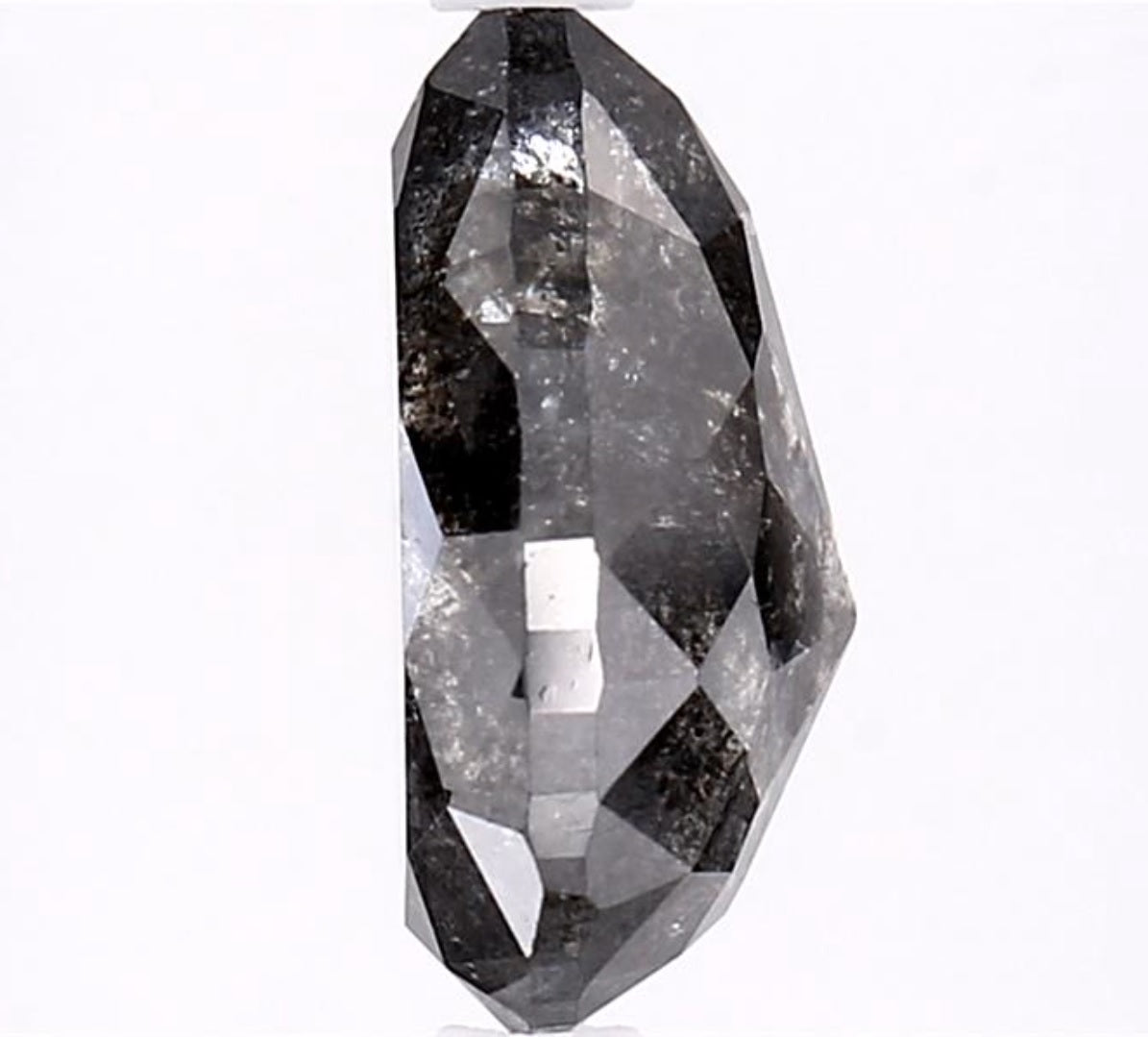 3.23 Carat Salt and Pepper Diamond, Natural Gray Color Pear Loose Diamond for Engagement Ring