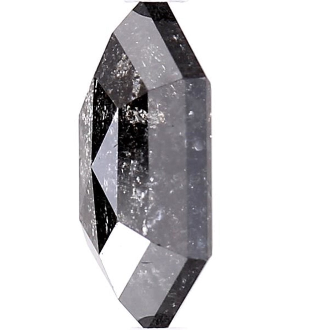 3.33 Carat Salt and Pepper Diamond, Natural Gray Color Hexagon Loose Diamond for Engagement Ring