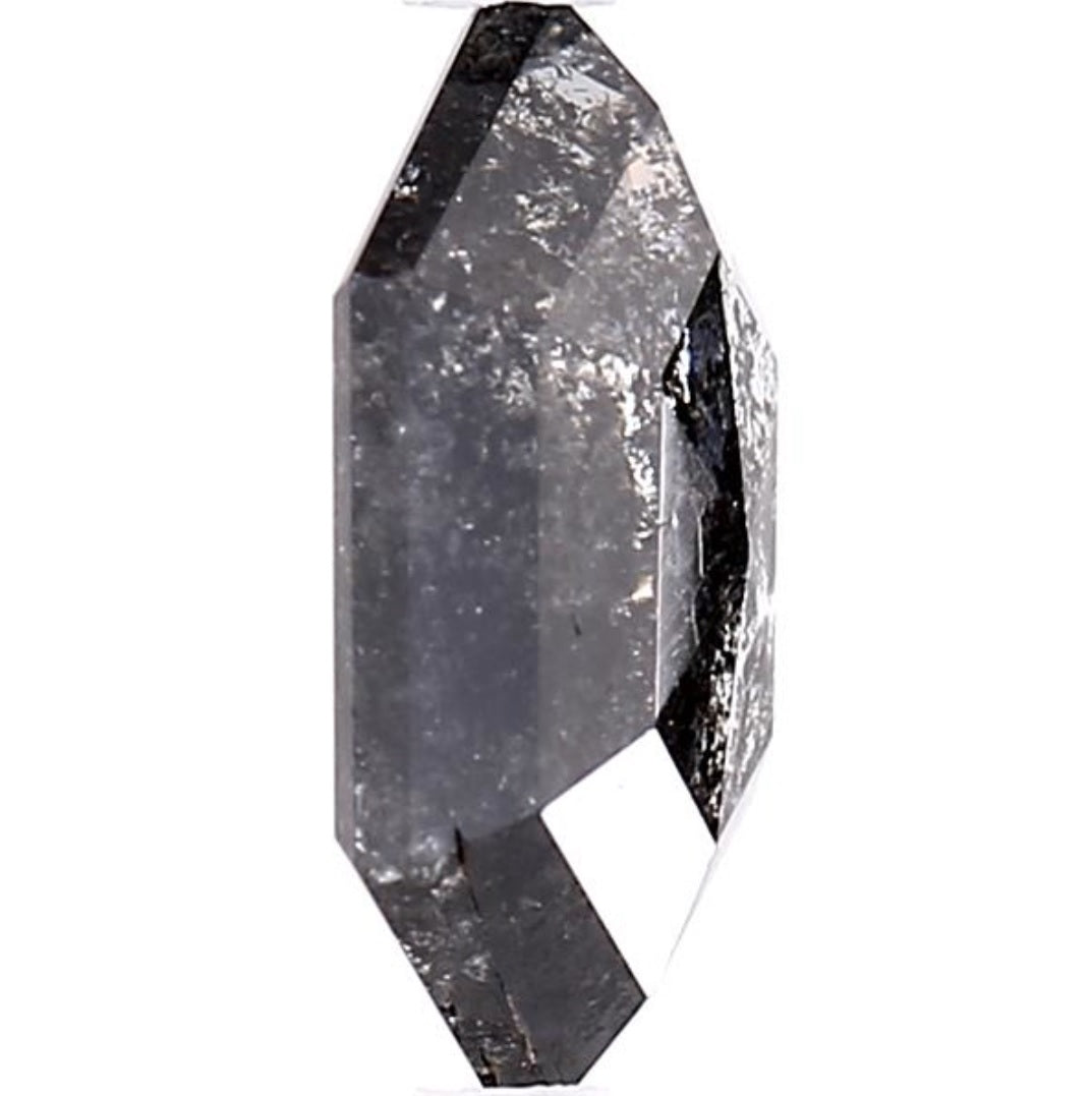 3.33 Carat Salt and Pepper Diamond, Natural Gray Color Hexagon Loose Diamond for Engagement Ring