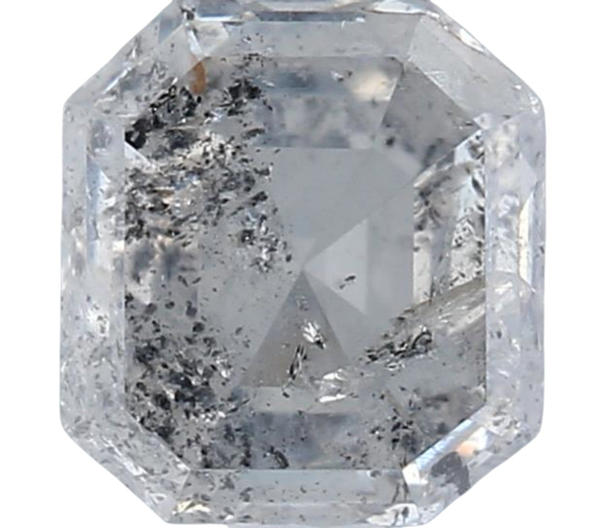 1.47 Carat Salt and Pepper Diamond, Natural Gray Color Emerald Loose Diamond for Engagement Ring