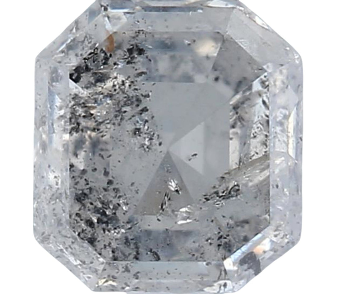 1.47 Carat Salt and Pepper Diamond, Natural Gray Color Emerald Loose Diamond for Engagement Ring