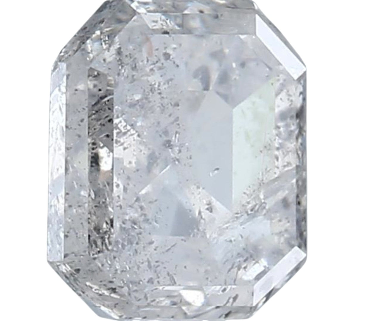 1.47 Carat Salt and Pepper Diamond, Natural Gray Color Emerald Loose Diamond for Engagement Ring