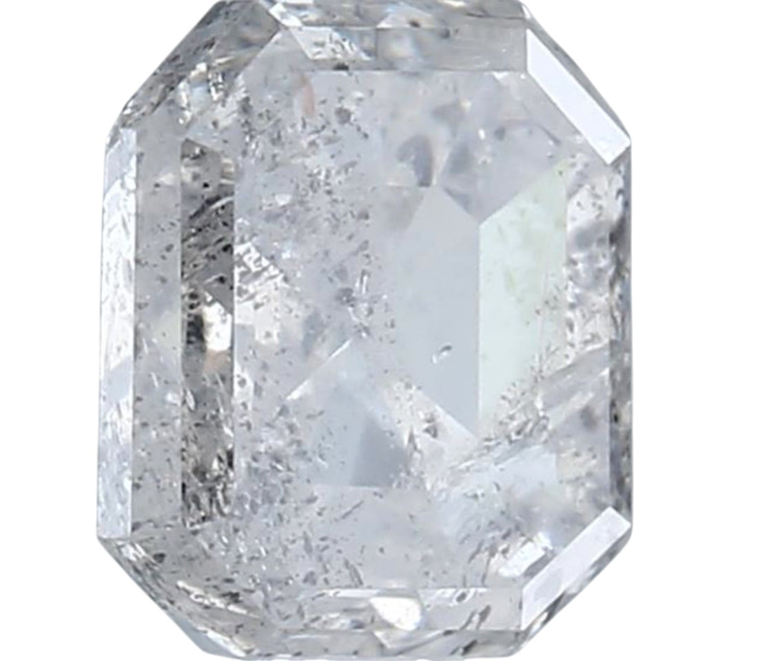 1.47 Carat Salt and Pepper Diamond, Natural Gray Color Emerald Loose Diamond for Engagement Ring