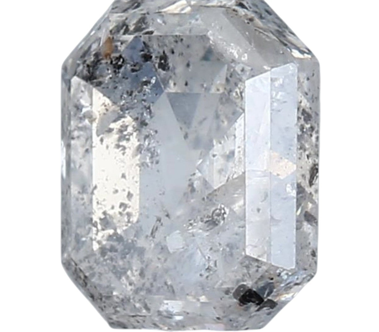1.47 Carat Salt and Pepper Diamond, Natural Gray Color Emerald Loose Diamond for Engagement Ring