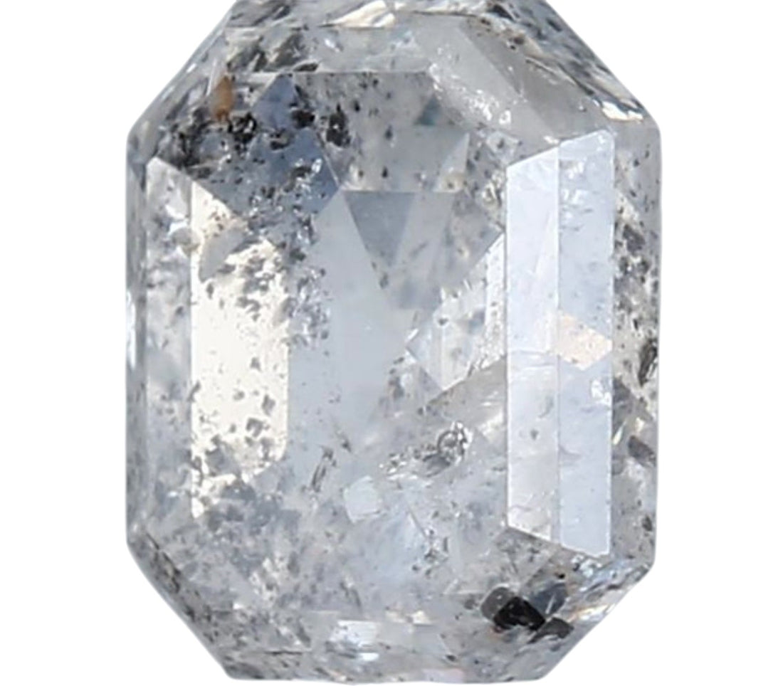 1.47 Carat Salt and Pepper Diamond, Natural Gray Color Emerald Loose Diamond for Engagement Ring